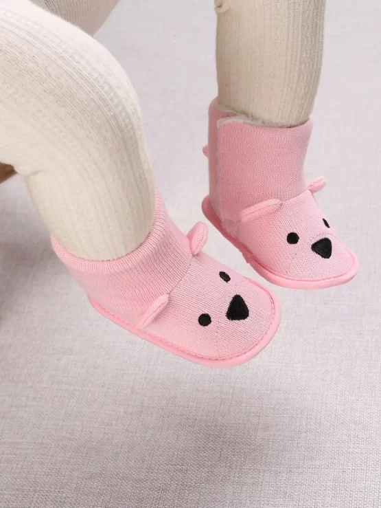 Baby Cartoon Embroidered Ear Decor Snow Boots