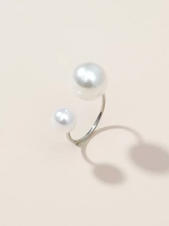 Fashionable Single Faux Pearls Decor Ring - Image 3