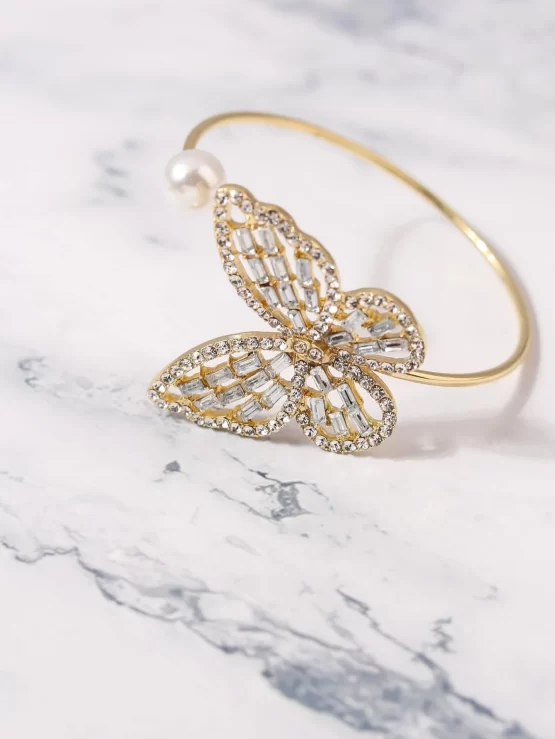 Accessory Store Faux Pearl & Butterfly Decor Bracelet - Image 2