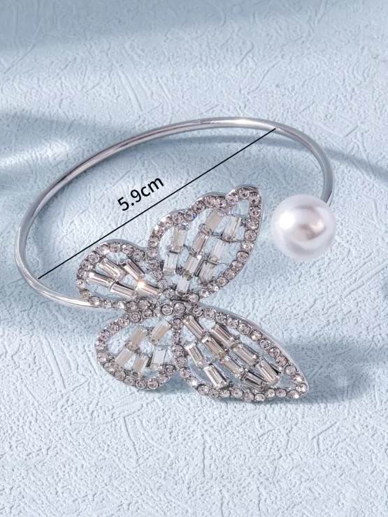 Accessory Store Faux Pearl & Butterfly Decor Bracelet - Image 4