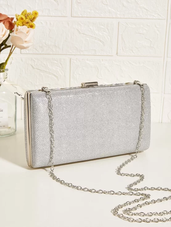 Rhinestone & Faux Pearls Decor Box Bag - Image 2
