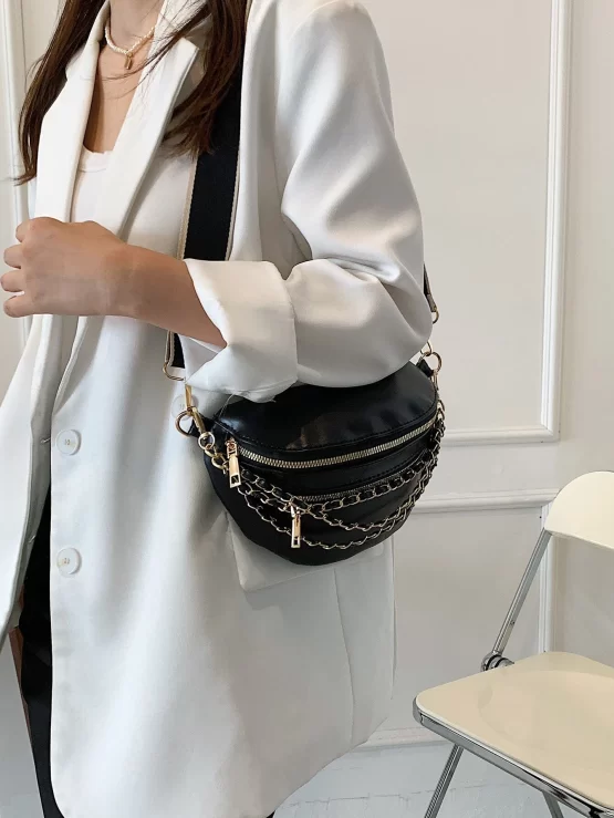 Minimalist Chain Plain Waist Decor Bag - Image 2