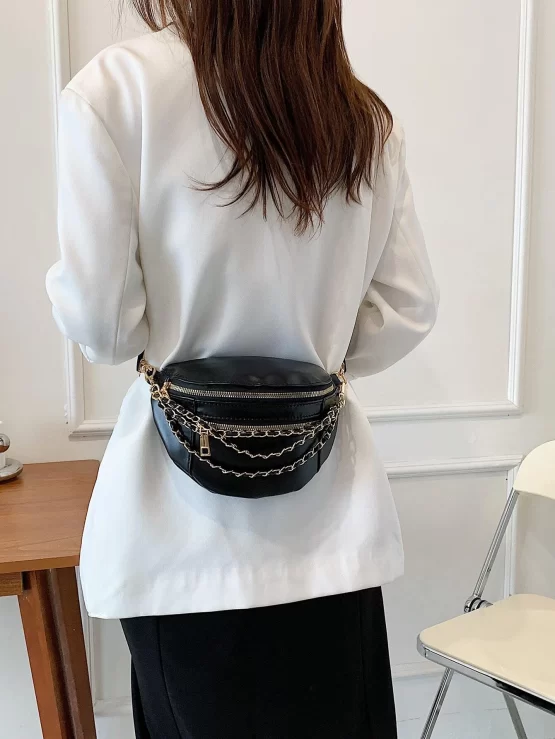 Minimalist Chain Plain Waist Decor Bag - Image 3