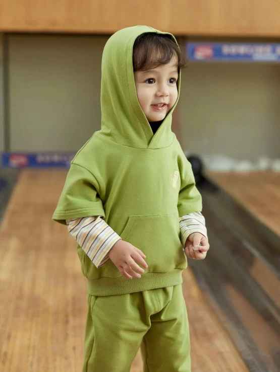 Toddler Boys Cartoon Embroidery Hoodie & Pants Set - Image 3