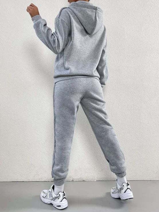 Drop Shoulder Drawstring Hoodie & Sweatpants - Image 3