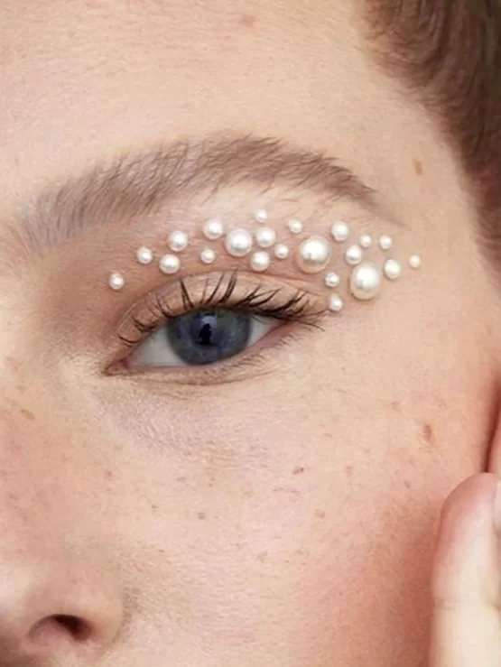 ROMWE Sweetness One Sheet Faux Pearl Eye Tattoo Facial Sticker - Image 2
