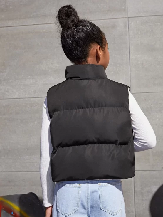 Girls Zipper Vest Puffer Coat Without Sweater - Image 3
