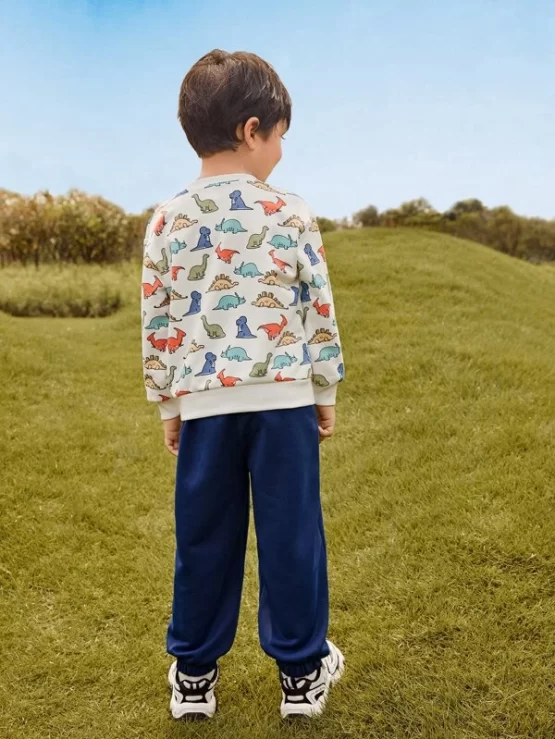 Toddler Boys Dinosaur Print Pullover & Sweatpants - Image 3