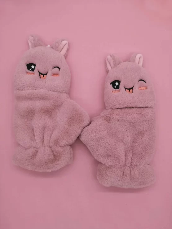 Girls Casual Embroidered Cartoon Gloves - Image 2