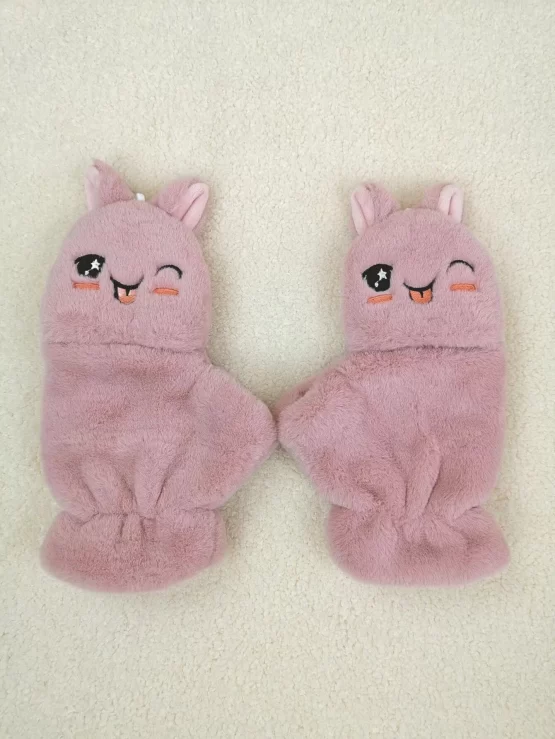 Girls Casual Embroidered Cartoon Gloves - Image 3