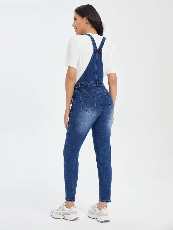 Maternity Patch Pocket Denim Overalls Without Tee - Image 2