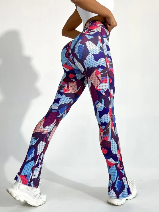 All Over Print Split Hem Sports Leggings - Image 3