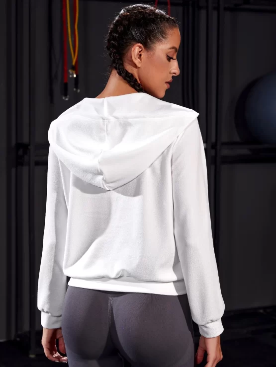 Kangaroo Pocket Contrast Mesh Sports Hoodie - Image 2