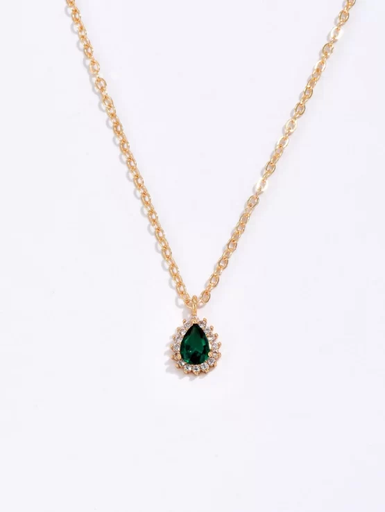 Cubic Zirconia Water-drop Pendant Necklace - Image 2