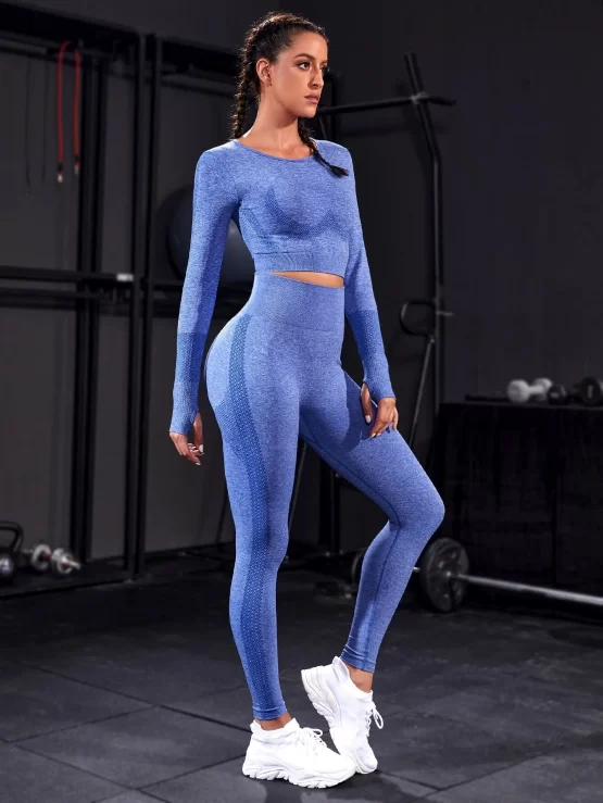 Raglan Sleeve Plain Thumb Hole Sports Set - Image 3