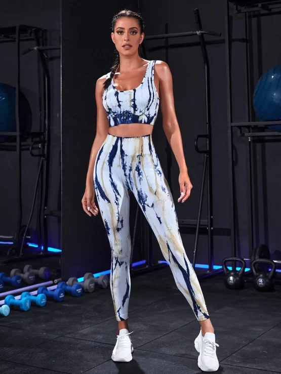 Multicolor Leggings Tie Dye Sports Set - Image 3