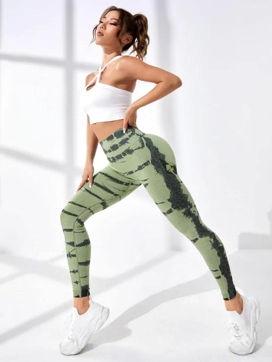 Tie Dye Seamless Breathable Softness Sports Leggings - Image 3