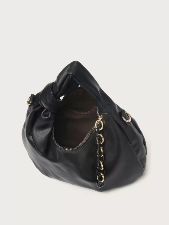Bow Decor Elegant Top Handle Ruched Bag - Image 2