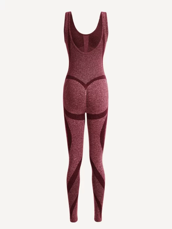 Seamless Unlined Color Block Sports Jumpsuit - Image 8