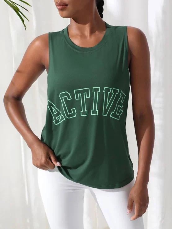 Letter Regular Graphic Sports Tank Top