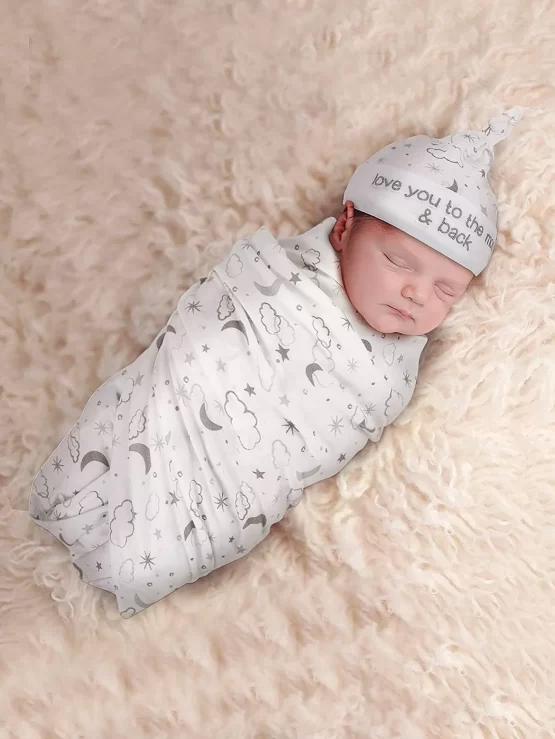 Newborn Galaxy Print Design Blanket & Hat Photography Prop