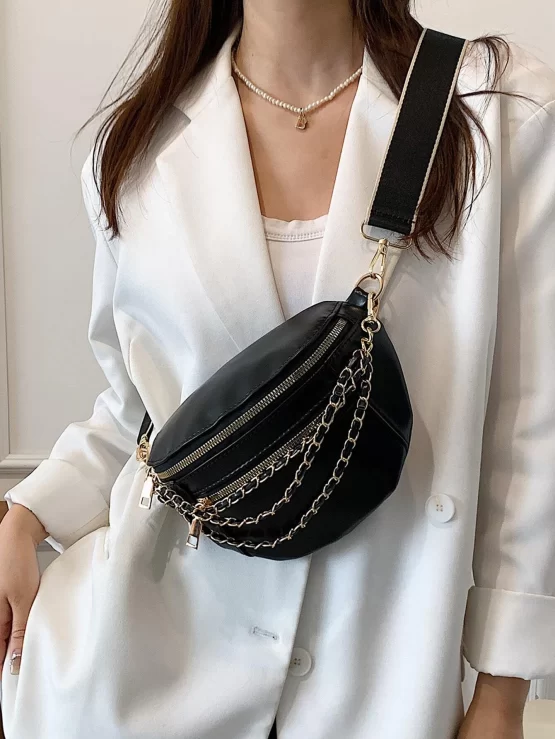 Minimalist Chain Plain Waist Decor Bag
