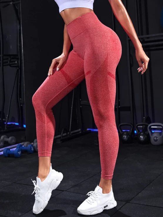 Color Block Wide Waistband Sports Leggings
