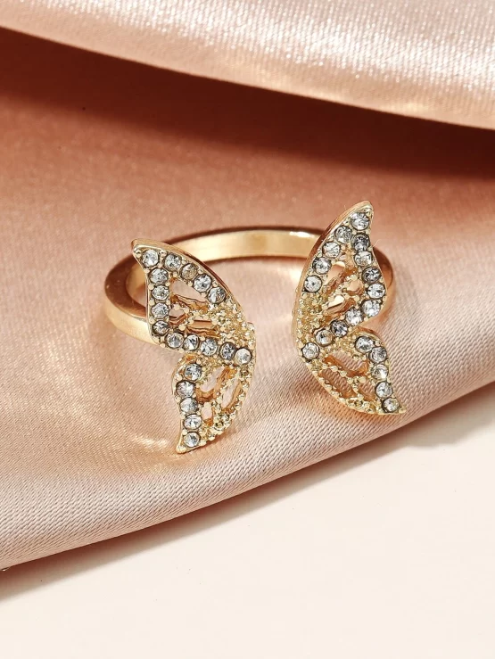 Rhinestone Fashionable Butterfly Decor Ring - Image 3