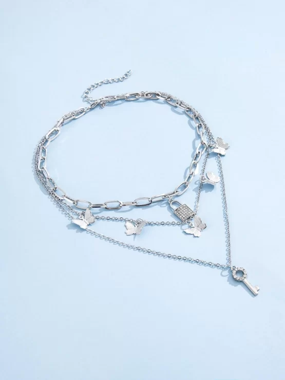 Butterfly Fashionable Charm Layered Necklace - Image 2