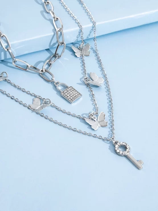 Butterfly Fashionable Charm Layered Necklace - Image 3