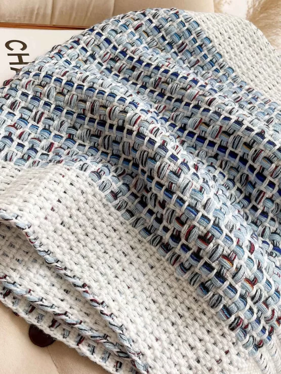 Tassel Casual Color Block Decor Print Scarf - Image 3