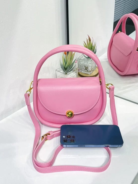 Mini Round Adjustable Decor Flap Saddle Bag - Image 3
