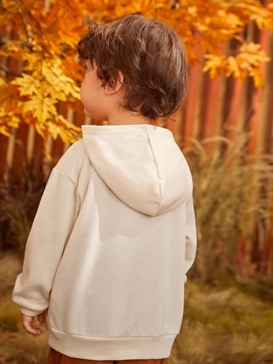 Toddler Boys Animal Embroidery Graphic Hoodie - Image 3