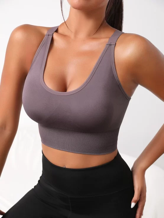 Criss Cross Crossed Backless Sports Bra - Image 2