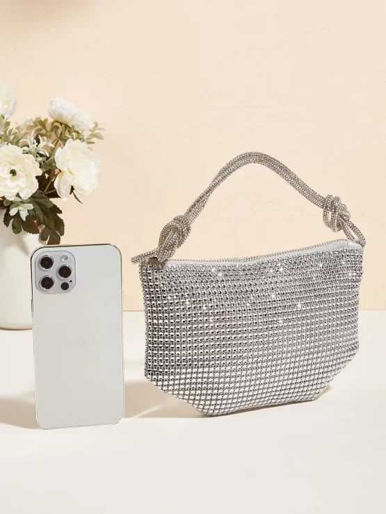 Rhinestone Glamorous Decor Hobo Bag - Image 3
