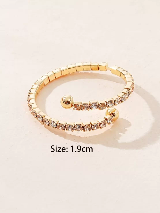 Rhinestone Glamorous Glass Toe Decor Ring - Image 2
