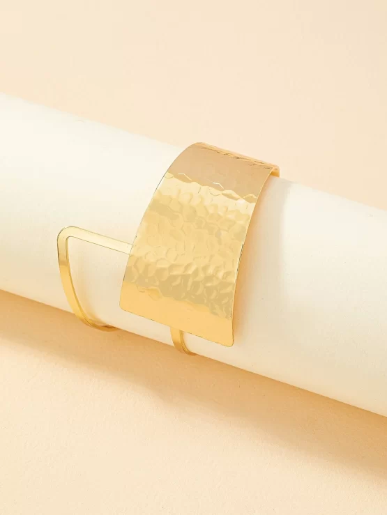 Geometric Fashionable Design Cuff Bangle - Image 3