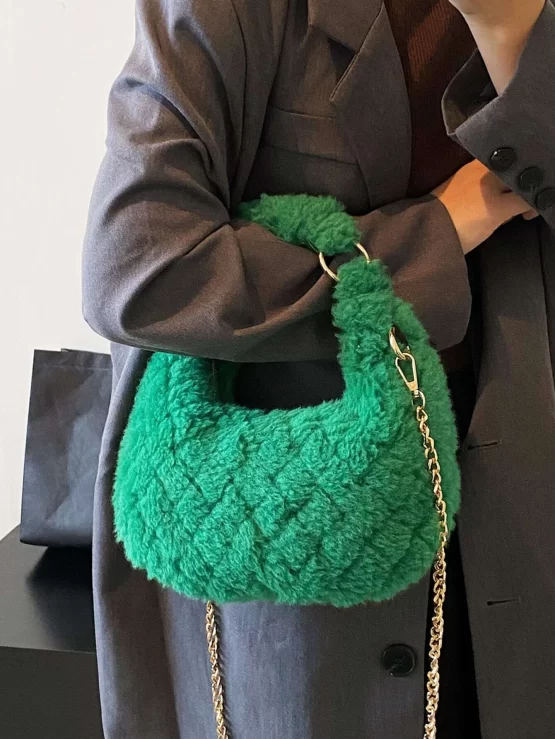 Minimalist Fashionable Fluffy Satchel Bag - Image 2