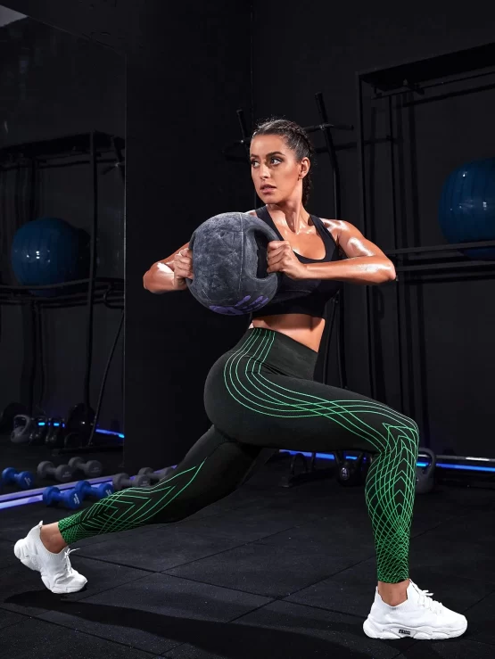 Geo Print Tummy Control Sports Leggings - Image 2