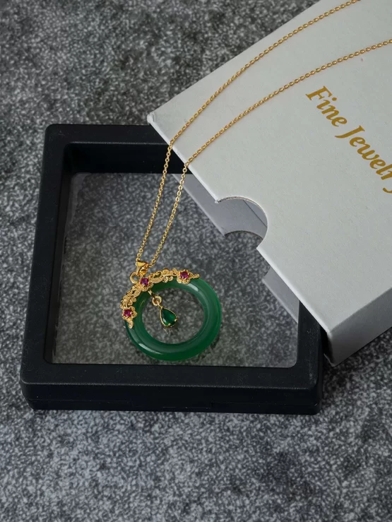 Fashionable Water-drop & Ring Charm Necklace - Image 3
