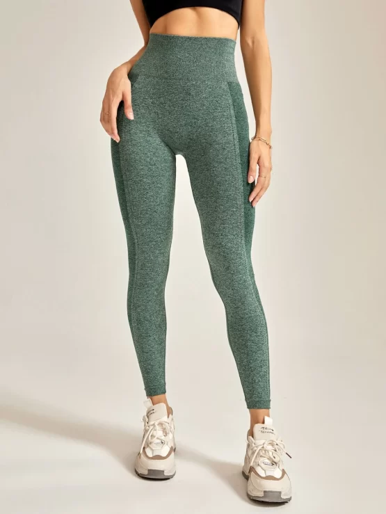 Leisure Seamless Wide Waistband Sports Leggings - Image 3