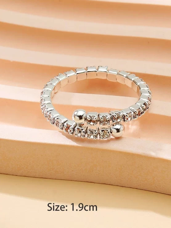 Rhinestone Glamorous Glass Toe Decor Ring - Image 4