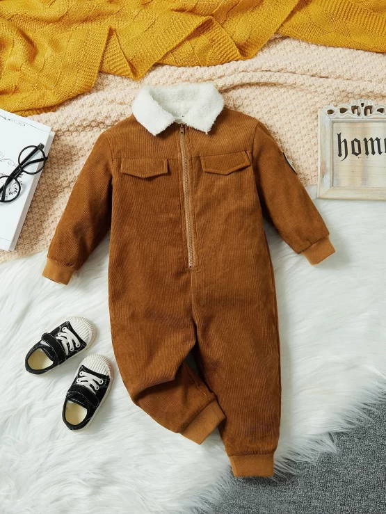 Baby Patch Detail Thermal Sleeve Jumpsuit - Image 2