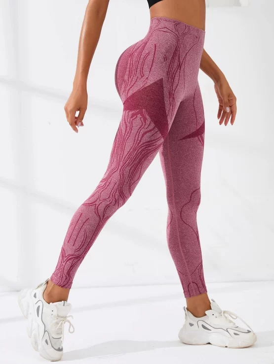 All Over Print Wideband Waist Sports Leggings - Image 2