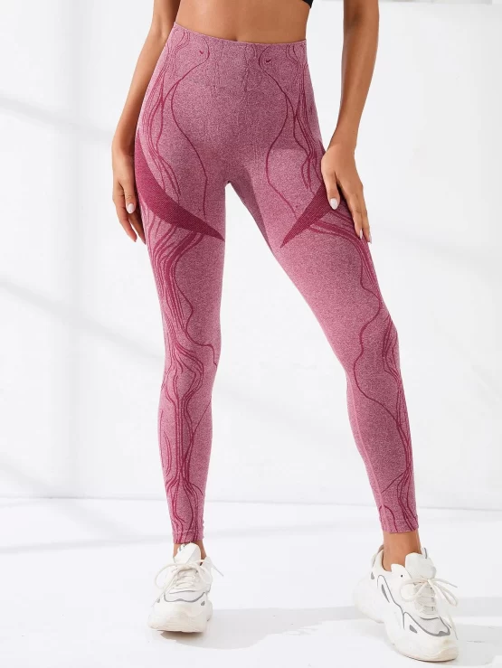 All Over Print Wideband Waist Sports Leggings - Image 3