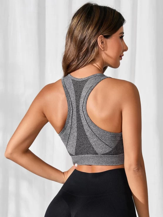 Medium Support Contrast Panel Sports Bra - Image 2