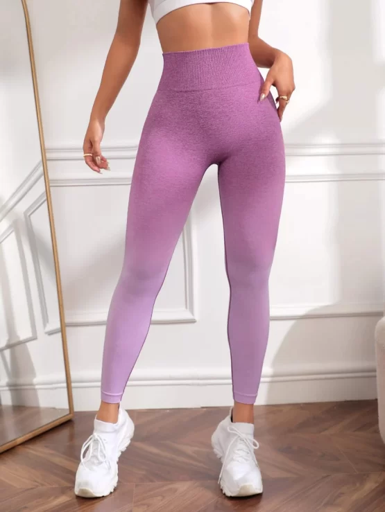 Ombre Wideband Waist Seamless Sports Leggings - Image 3