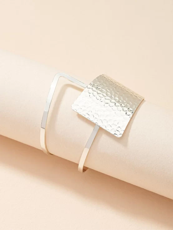Geometric Fashionable Design Cuff Bangle - Image 4