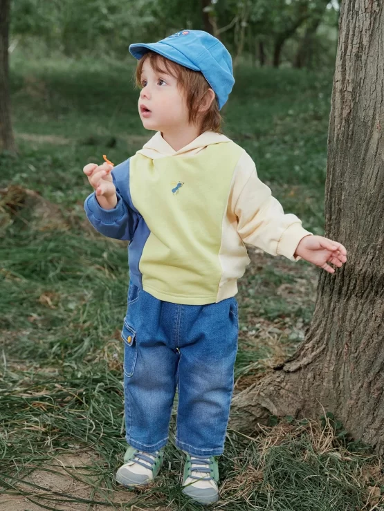 Toddler Boys Cartoon Patchwork Graphic Hoodie - Image 3