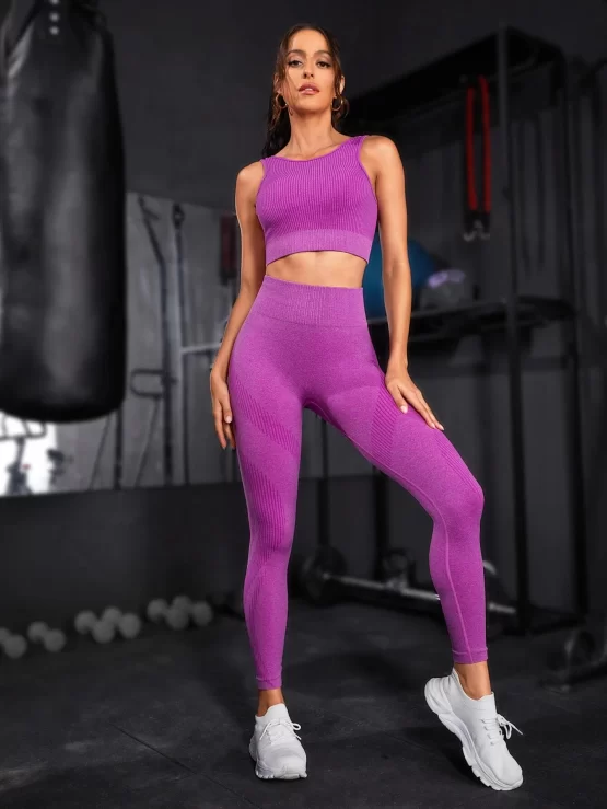 Seamless Lace Up High Stretch Sports Set - Image 5